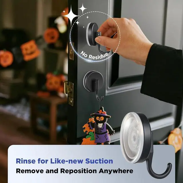 Alt view image 3 of 7 - OUTXE Suction Cup Wreath Hanger, Upgraded Reef Hook