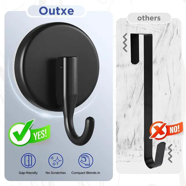 Alt view image 4 of 7 - OUTXE Suction Cup Wreath Hanger, Upgraded Reef Hook