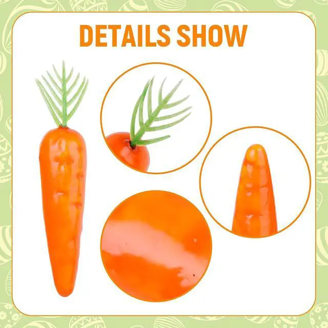 Alt view image 3 of 7 - jiebor 40 Pcs Artificial Foam Fake Carrot Ornaments for Easter Home 2.5inch