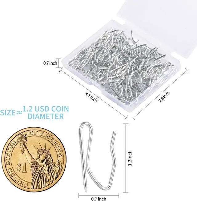 Alt view image 2 of 7 - Sopito 58Pcs Curtain Hooks for Door Window Shower Curtain, Silver White