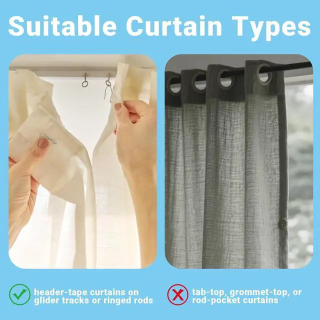 Alt view image 3 of 7 - Sopito 58Pcs Curtain Hooks for Door Window Shower Curtain, Silver White