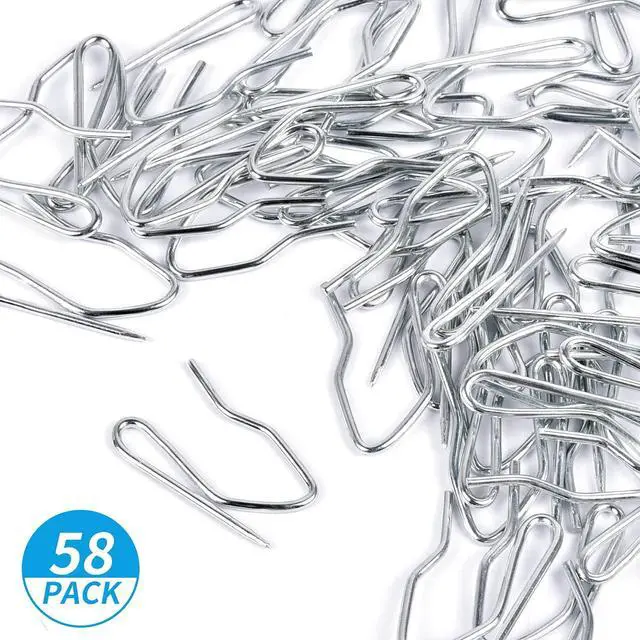 Alt view image 7 of 7 - Sopito 58Pcs Curtain Hooks for Door Window Shower Curtain, Silver White