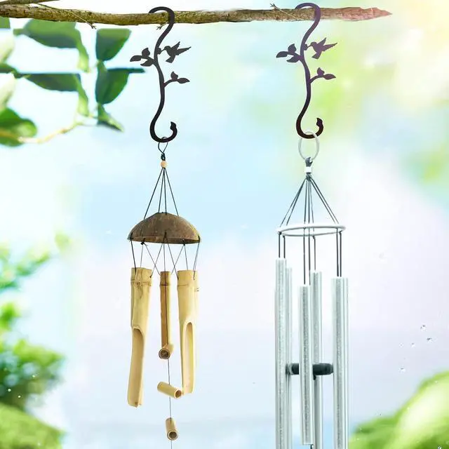 Alt view image 6 of 7 - Hummingbird Bird Feeder Hanger Hooks for Outdoors Hanging, Shepherds Hanging Plant Hooks, S Garden Fence Hooks for House, Wind Chimes, Flower Basket(2PCS)