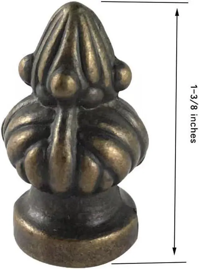 Alt view image 2 of 5 - 2 Packs Lamp Finial Cap Knob Lamp Decoration for Lamp Shade1-3/8 Inch Antique Bronze Cap Knob Lamp Shade Finial Decoration Accessories(Small Size)
