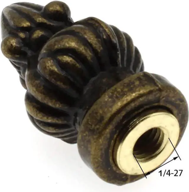 Alt view image 3 of 5 - 2 Packs Lamp Finial Cap Knob Lamp Decoration for Lamp Shade1-3/8 Inch Antique Bronze Cap Knob Lamp Shade Finial Decoration Accessories(Small Size)