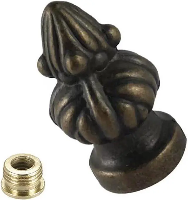 Alt view image 4 of 5 - 2 Packs Lamp Finial Cap Knob Lamp Decoration for Lamp Shade1-3/8 Inch Antique Bronze Cap Knob Lamp Shade Finial Decoration Accessories(Small Size)