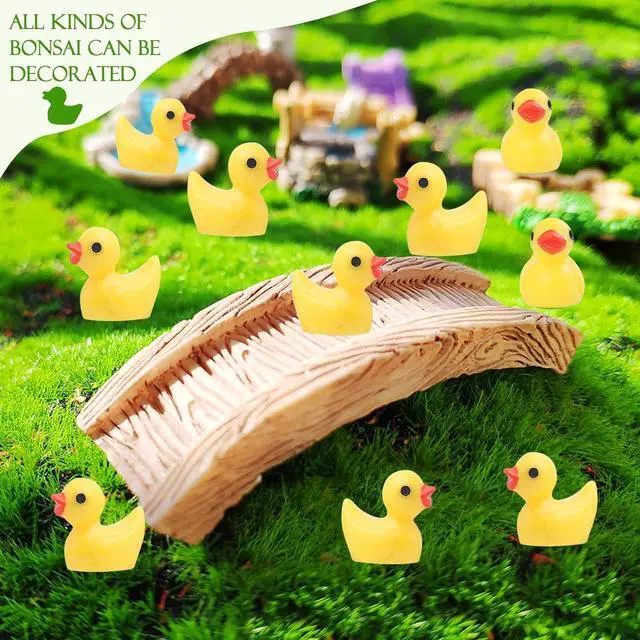 Alt view image 3 of 7 - YsesoAi 100Pcs Mini Resin Ducks, Tiny Ducks Figurines Bulk for Miniature Dollhouse Decor Accessories Garden Aquarium Potted DIY Ornament Party Toys