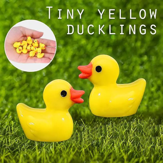 Alt view image 4 of 7 - YsesoAi 100Pcs Mini Resin Ducks, Tiny Ducks Figurines Bulk for Miniature Dollhouse Decor Accessories Garden Aquarium Potted DIY Ornament Party Toys