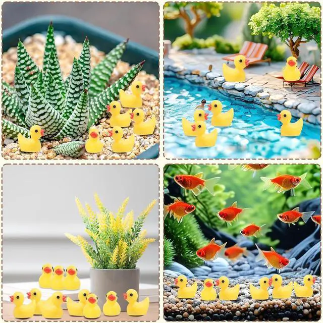 Alt view image 6 of 7 - YsesoAi 100Pcs Mini Resin Ducks, Tiny Ducks Figurines Bulk for Miniature Dollhouse Decor Accessories Garden Aquarium Potted DIY Ornament Party Toys