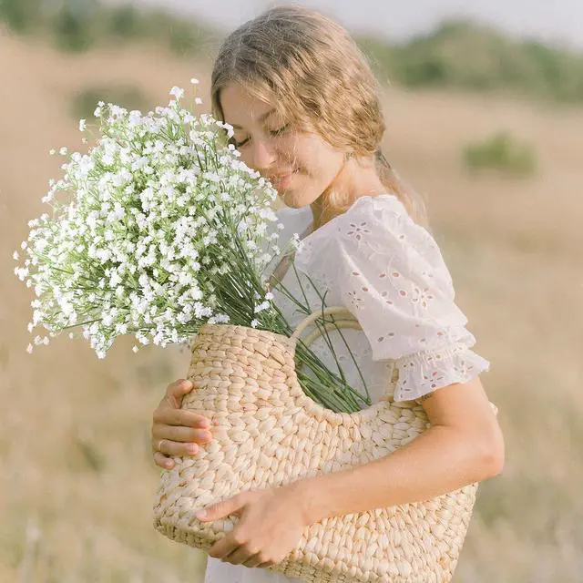 Alt view image 6 of 7 - 21'' Babys Breath Artificial Flowers 6Pcs White Gypsophila Faux Flowers