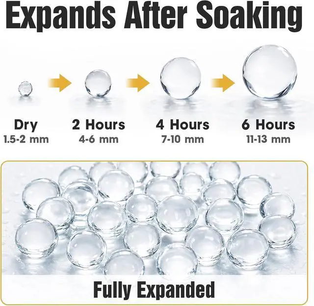 Alt view image 3 of 7 - 140,000 Clear Crystal Gel Beads for Transparent Vase Filler
