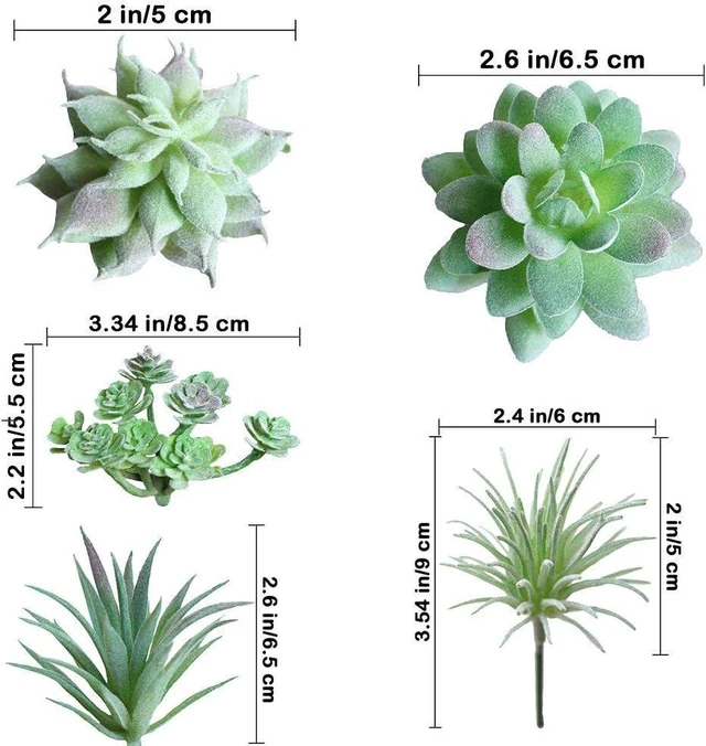 Alt view image 7 of 7 - Supla 11 Pcs Mini Artificial Succulents Picks Unpotted Faux Succulent Assortment in Flocked Green in Different Type Different Size Succulents Echeveria Agave Floral Arrangement Mother Day' s Gift