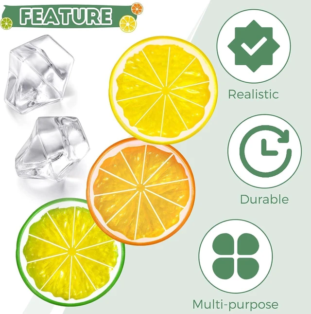 Alt view image 2 of 7 - 300 Pce Clear Fake Crushed Ice Cube Rock and 20 Pcs Simulation Lemon Slices