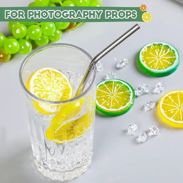 Alt view image 5 of 7 - 300 Pce Clear Fake Crushed Ice Cube Rock and 20 Pcs Simulation Lemon Slices