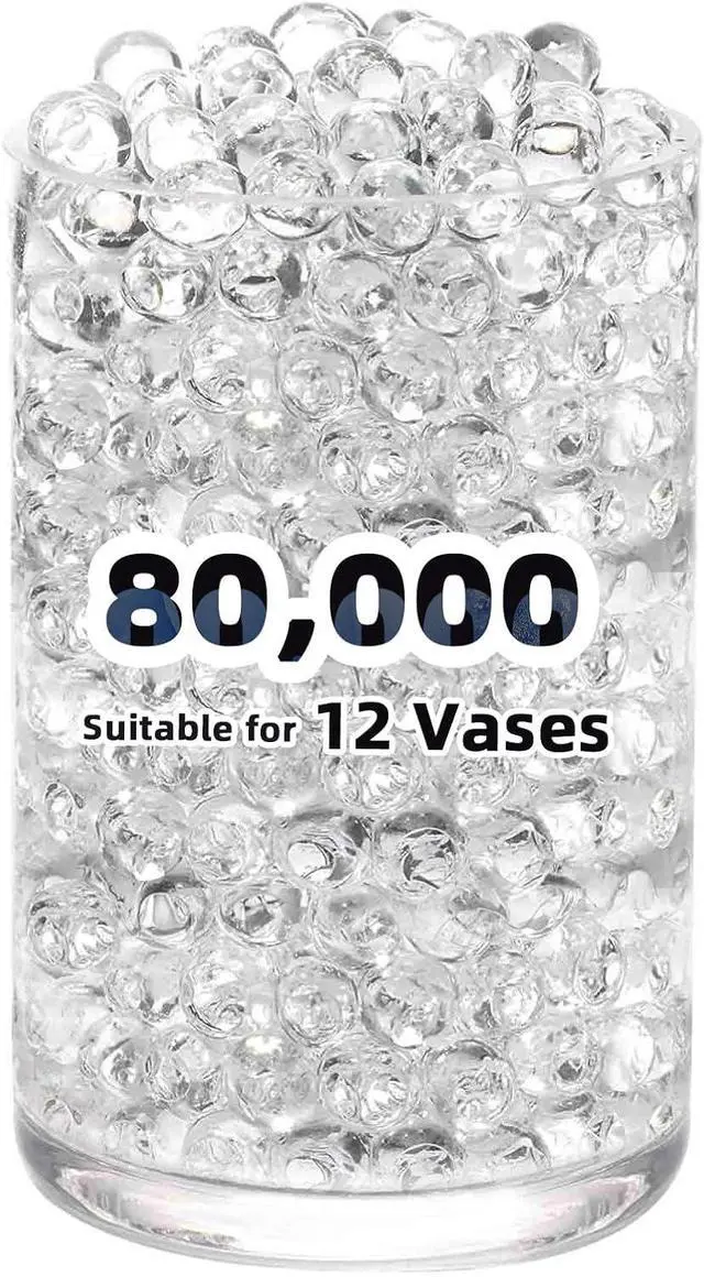 Main image of FALAMON 80,000 Clear Beads for Vases, Transparent Vase Filler, Christmas Decoration, Wedding Centerpiece, Floating Candles, Floral Decoration