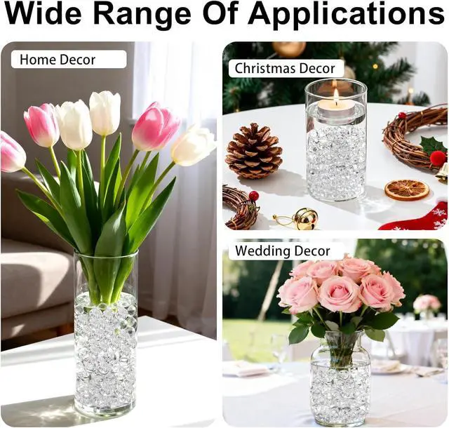 Alt view image 4 of 7 - FALAMON 80,000 Clear Beads for Vases, Transparent Vase Filler, Christmas Decoration, Wedding Centerpiece, Floating Candles, Floral Decoration