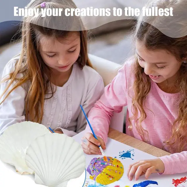 Alt view image 3 of 7 - Large Natural Sea Shells 4''-5'' White Scallop Shells 8PCS for DIY Craft Making, Baking, Hand Painting, Ocean Themed Party and Home Decor