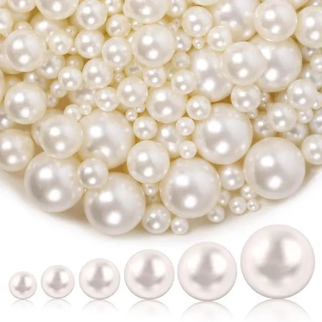 Main image of 1300PCS Pearls for Vase Filler,Ivory Pearl Beads with No Hole