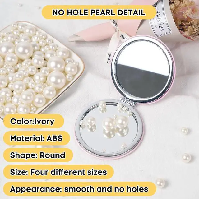 Alt view image 3 of 6 - 1300PCS Pearls for Vase Filler,Ivory Pearl Beads with No Hole