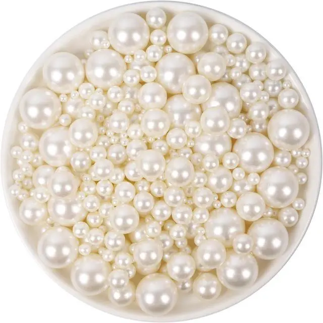 Alt view image 5 of 6 - 1300PCS Pearls for Vase Filler,Ivory Pearl Beads with No Hole