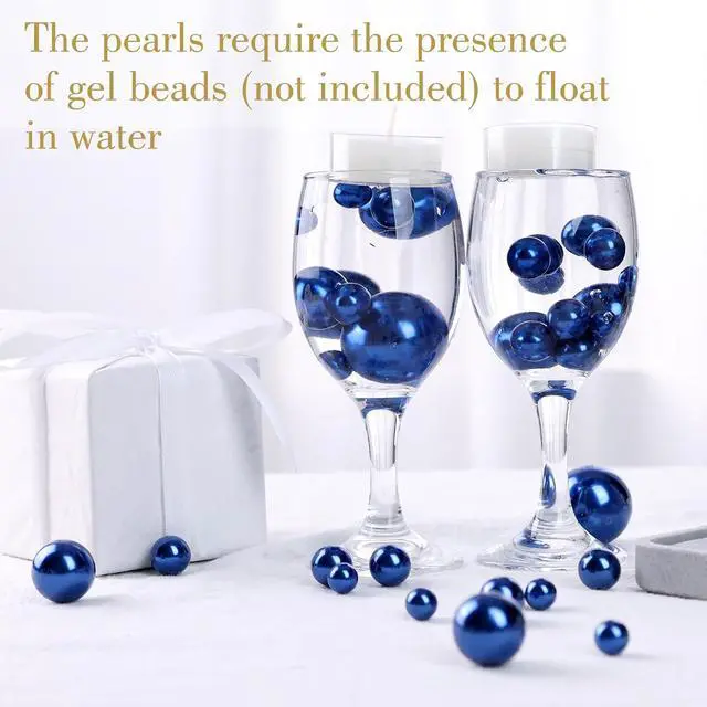 Alt view image 4 of 7 - DOMESTAR 110 PCS Navy Blue Pearl Beads, No Hole Floating Beads for Vase