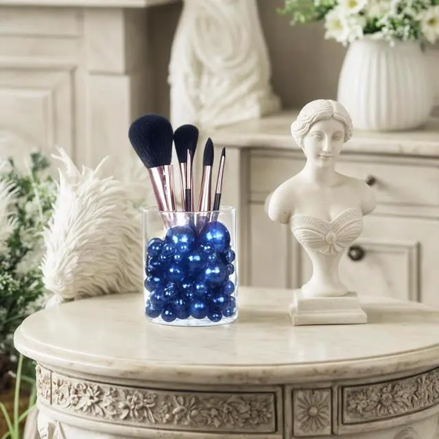 Alt view image 5 of 7 - DOMESTAR 110 PCS Navy Blue Pearl Beads, No Hole Floating Beads for Vase