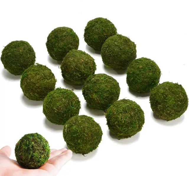 Main image of BYHER Natural Green Moss Decorative Ball,Handmade (2"-Set of 12)