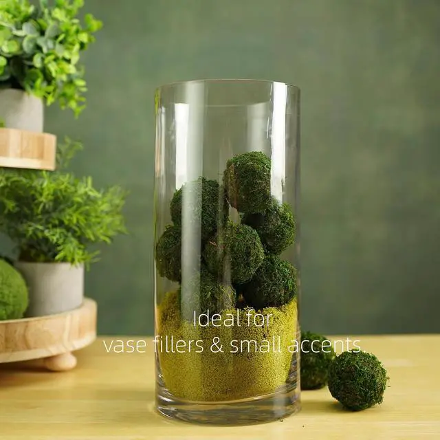 Alt view image 2 of 7 - BYHER Natural Green Moss Decorative Ball,Handmade (2"-Set of 12)
