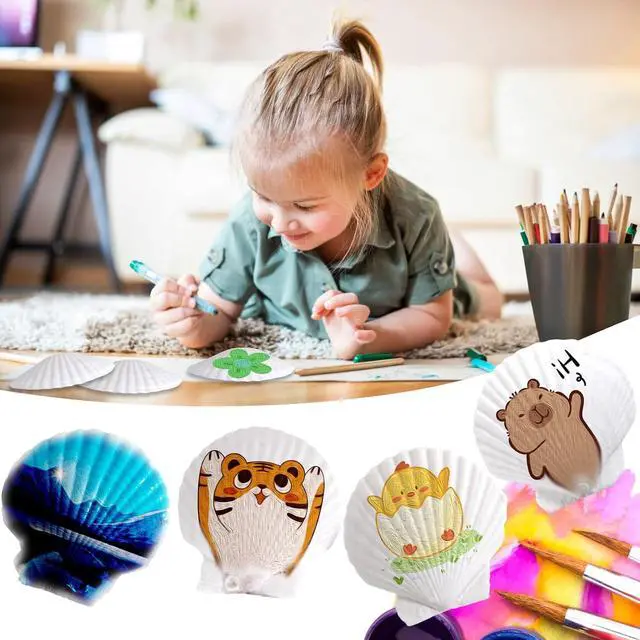 Alt view image 5 of 6 - PPCLION 30 PCS 2.5-3 Inch Natural White Scallop Shells Sea Shells for DIY Craft Home Décor