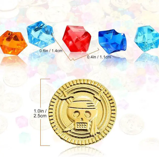 Alt view image 2 of 7 - Skylety 200 Pcs Halloween Pirate Gold Coins Party Decorations