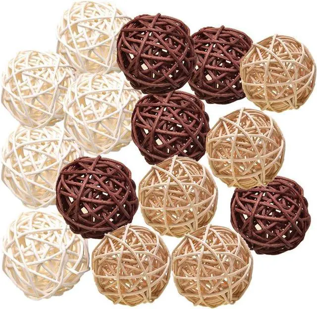 Main image of Natural Decorative Wicker Rattan Balls- Vase Filler, House Ornament, Christmas Tree Garden Wedding Party Coffee Table Decoration,Craft DIY, Parrot, Bird Toys Balls.