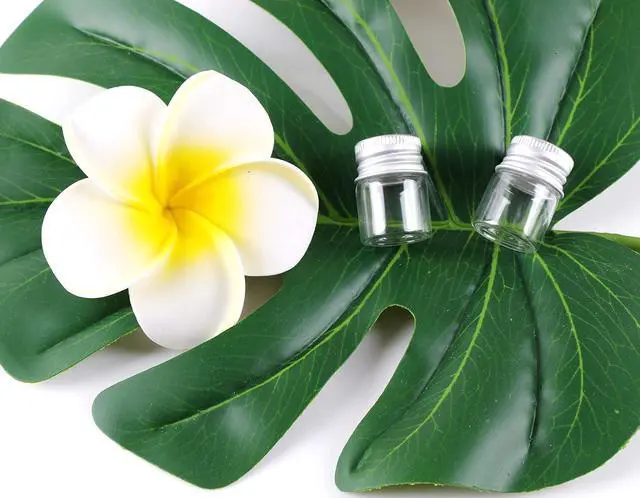 Alt view image 4 of 5 - MaxMau Mini Glass Bottles with Screw Caps 5ml 24 Sets Aluminum Top Metal Lids 5 Milliliter Tiny Vials Small Jars DIY Storage Art Craft Decor