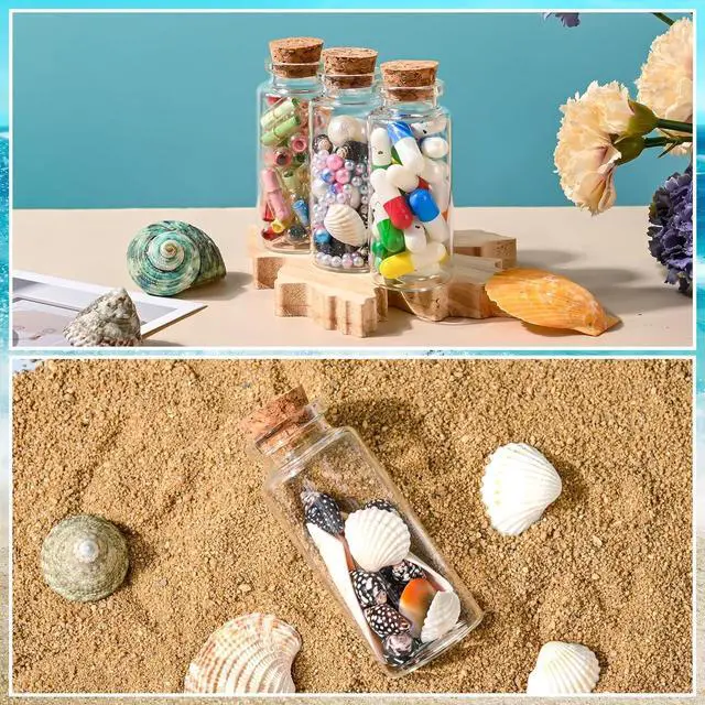 Alt view image 6 of 7 - 12PCS Mini Glass Bottle with Wood Cork Stoppers,30ml DIY Decoration Glass Jars for Halloween Decorations,Wedding Party Favors