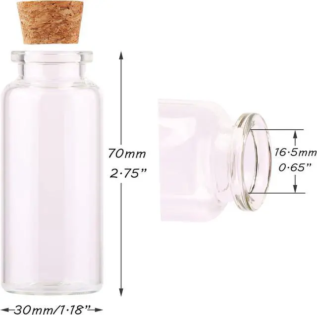 Alt view image 2 of 6 - MaxMau 30ml Cork Stoppers Glass Bottles, Small Jars for Candy Wishing Bottle Wedding Favors (12 Sets)