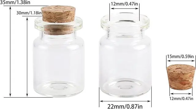 Alt view image 2 of 6 - MaxMau 24pcs Mini Glass Bottles with Cork Stoppers 5ml DIY Art Crafts Storage Container,Tiny Glass Vials Cork for Wedding Decoration,Small Glass Corks Jars Party Favor