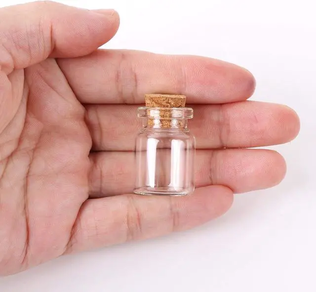 Alt view image 3 of 6 - MaxMau 24pcs Mini Glass Bottles with Cork Stoppers 5ml DIY Art Crafts Storage Container,Tiny Glass Vials Cork for Wedding Decoration,Small Glass Corks Jars Party Favor
