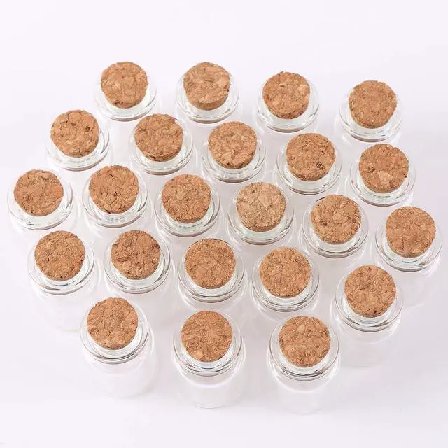 Alt view image 5 of 6 - MaxMau 24pcs Mini Glass Bottles with Cork Stoppers 5ml DIY Art Crafts Storage Container,Tiny Glass Vials Cork for Wedding Decoration,Small Glass Corks Jars Party Favor
