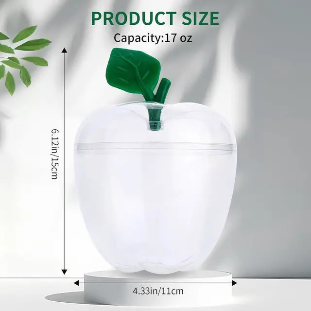 Alt view image 2 of 7 - Large Clear Apple Container Jar,Back To School Teacher Appreciation Gifts
