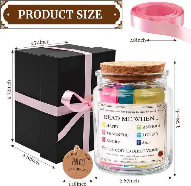 Alt view image 6 of 7 - Read Me When Bible Verse Jar,Christian Gifts for women,Birthday Gifts for Women,Mom,Sister & Grandma,Religious Graduation Gift,Inspirational Christmas Stocking Stuffers