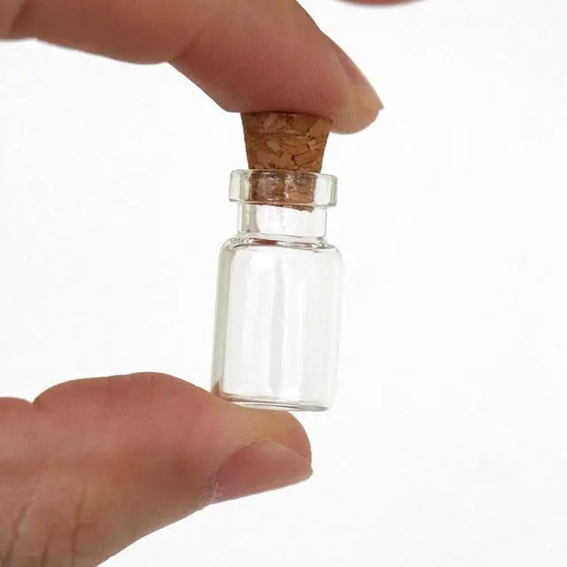 Alt view image 4 of 7 - MaxMau 100pcs 1ml Small Mini Glass Bottles Jars with Cork Stoppers Tiny Vials for DIY Art Crafts Wedding Favors