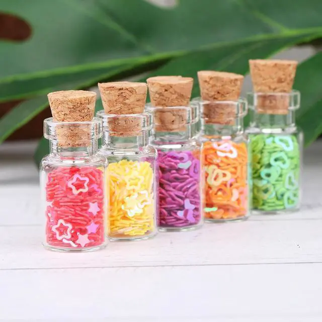 Alt view image 5 of 7 - MaxMau 100pcs 1ml Small Mini Glass Bottles Jars with Cork Stoppers Tiny Vials for DIY Art Crafts Wedding Favors