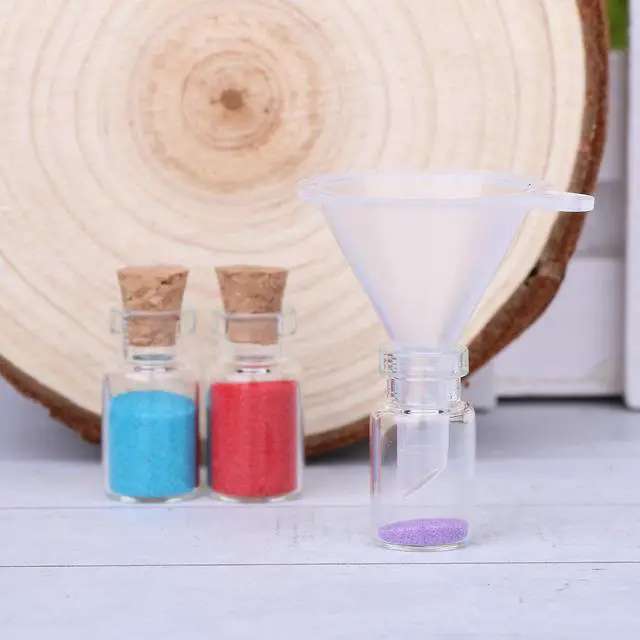 Alt view image 6 of 7 - MaxMau 100pcs 1ml Small Mini Glass Bottles Jars with Cork Stoppers Tiny Vials for DIY Art Crafts Wedding Favors