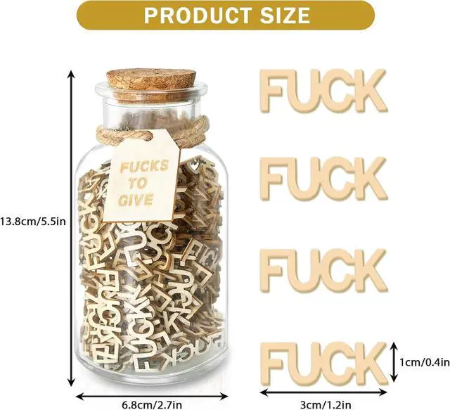 Alt view image 2 of 6 - F u cks to Gift Jar 9 OZ,200PCS,Funny Gag Birthday Gifts to Friend Women