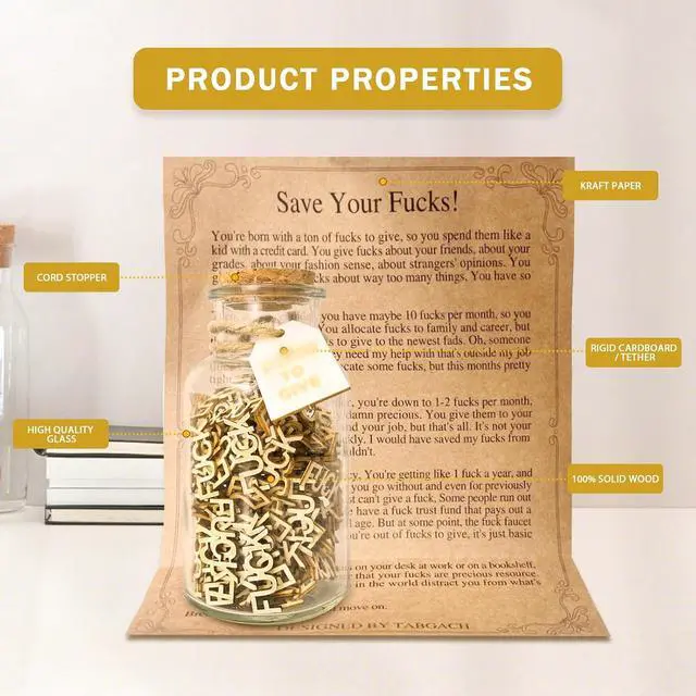 Alt view image 4 of 6 - F u cks to Gift Jar 9 OZ,200PCS,Funny Gag Birthday Gifts to Friend Women