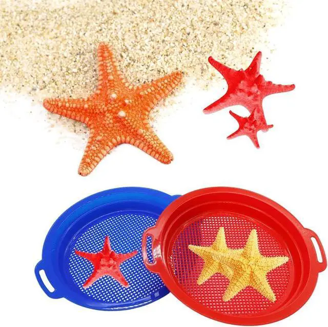 Alt view image 5 of 7 - OJYUDD 4 Pack Sand Sifter Sieves for Adults, Plastic Sand Sifting Pans for Beachcombing, Gardening, Gold Panning & Outdoor Exploration (Red, Blue, Yellow, Green)