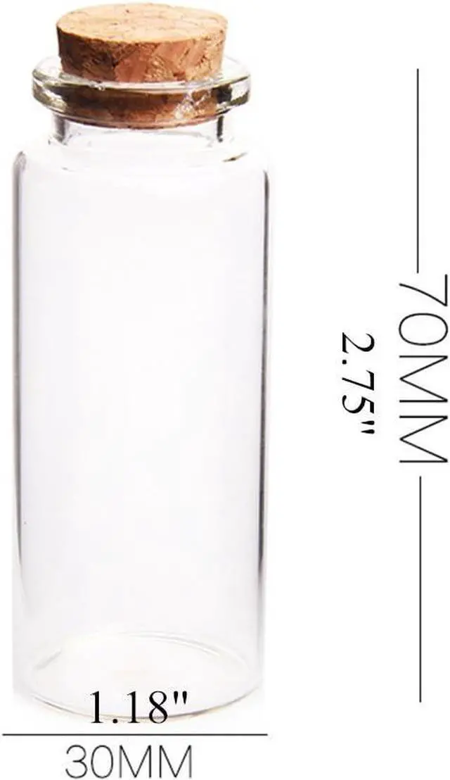 Alt view image 2 of 7 - Danmu 30ml 1.18" x 2.75" Potion Bottles,Mini Glass Bottles,Small Glass Jars for Wedding Favors,Halloween Decorations,Baby Shower,Party Favors(12Pcs)