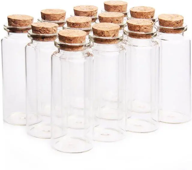 Alt view image 3 of 7 - Danmu 30ml 1.18" x 2.75" Potion Bottles,Mini Glass Bottles,Small Glass Jars for Wedding Favors,Halloween Decorations,Baby Shower,Party Favors(12Pcs)