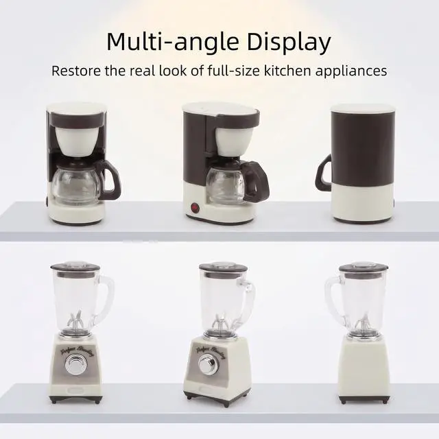 Alt view image 5 of 6 - 1/12 Dollhouse Kitchen Set 2 Pcs Miniature Coffer Maker & Juicer, White