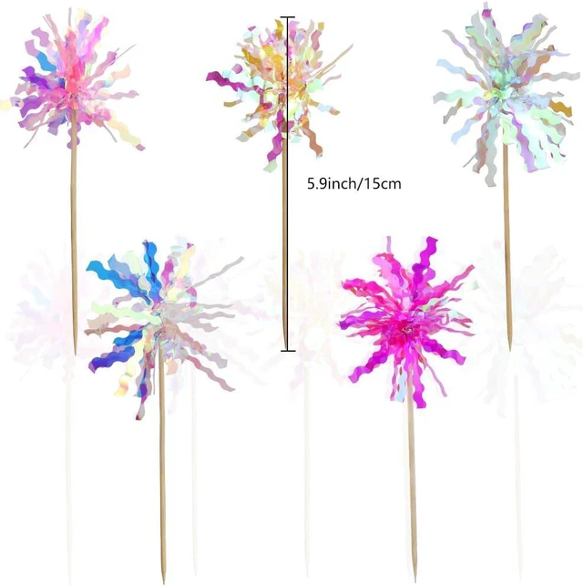 Alt view image 2 of 7 - 10 Pcs Happy Birthday Toppers, Sparkle Foil Cupcake Picks for Party