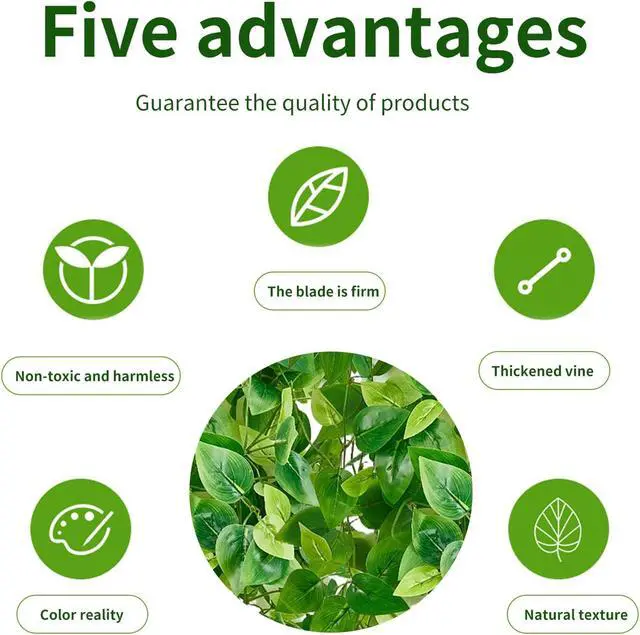 Alt view image 5 of 7 - Fake Hanging Plants Vines(2pcs)for Room Decor, Artificial Ivy Greenery Garlands for Home Bedroom Living Aesthetic Kitchen Office Wall Patio Bookshelf,Indoor,Outdoor Farmhouse Decorations(No flowerpot)